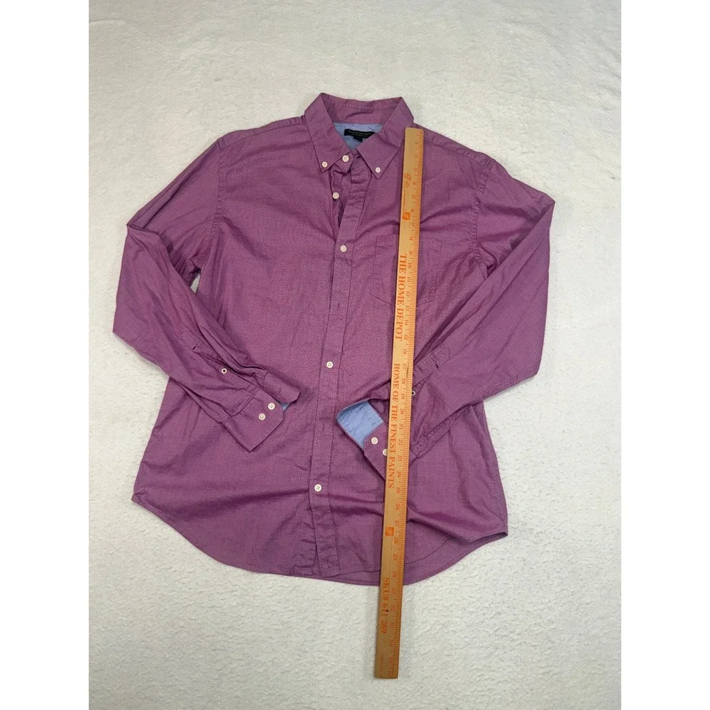 Banana Republic Mens XL Soft Wash Slim Fit Button Down Shirt Purple Long Sleeve